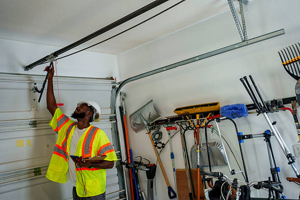 Professional Garage Door Installation technician working in Shawneetown, IL